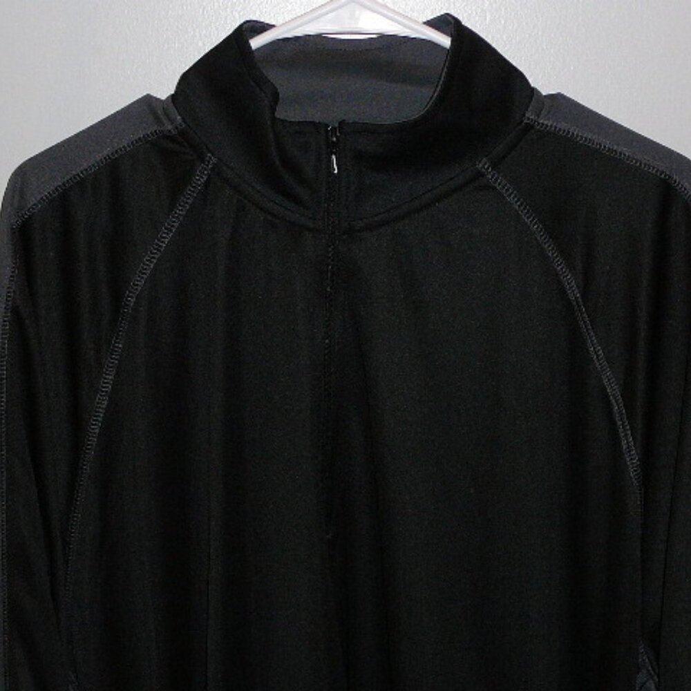 NWT-Ultra Club Cool Dry Sport 1/4 Zip Black & Gray Men's Pullover Shirt-2XL
